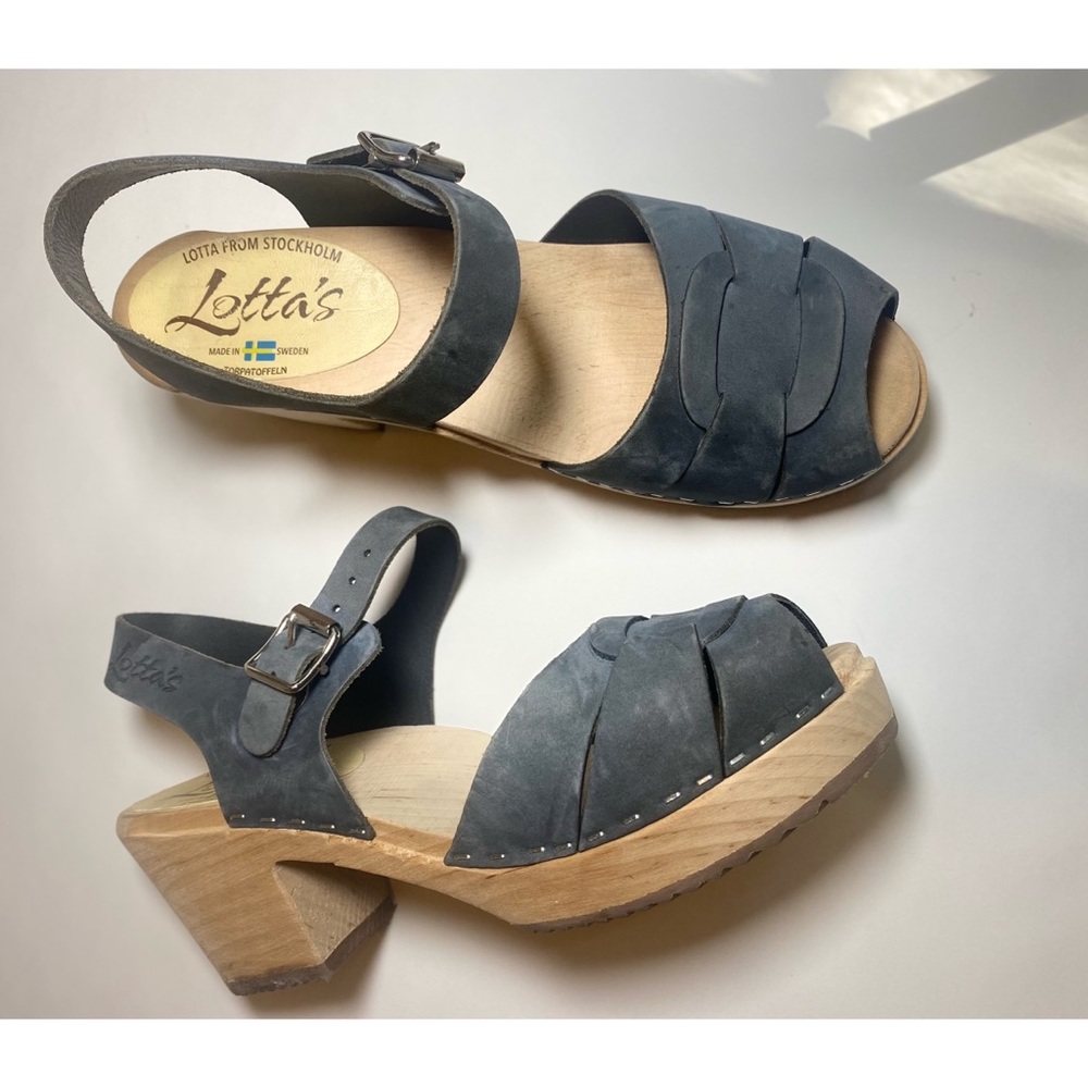 Lotta From Stockholm Low Peep Toe Swedish Clogs
